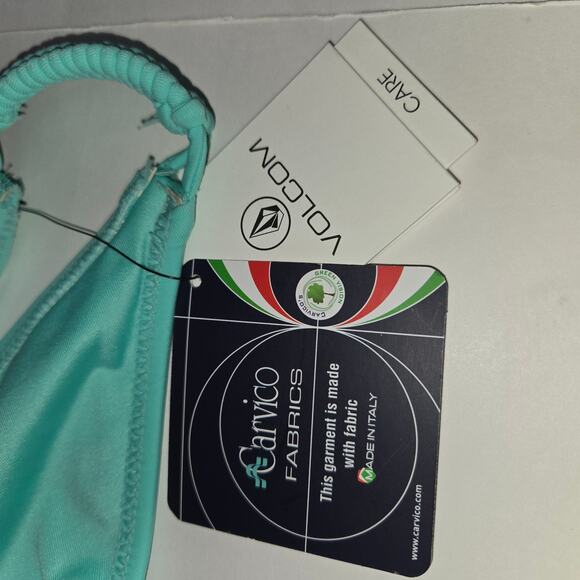 Volcom Womens XL Swimsuit Bikini Bottoms Simply Solid Full Carvico Green Teal - Picture 6 of 14